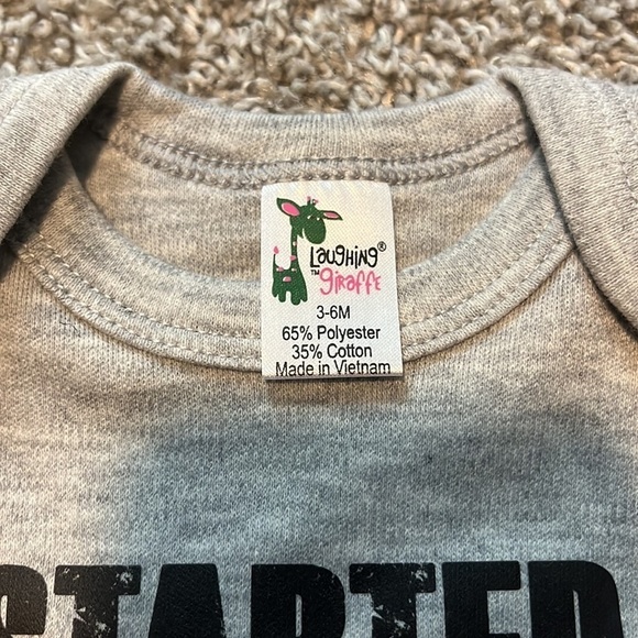 BABY Onesie 3-6 Months Size Cute Funny Soft Print Gray Comfortable - Picture 2 of 2